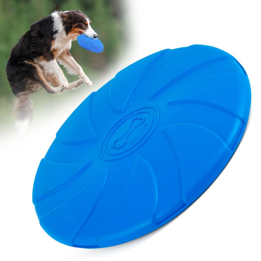 Jeffers Frisbee de goma natural azul hueso estampado de 8 pulgadas para perros, juguete para lanzar y morder