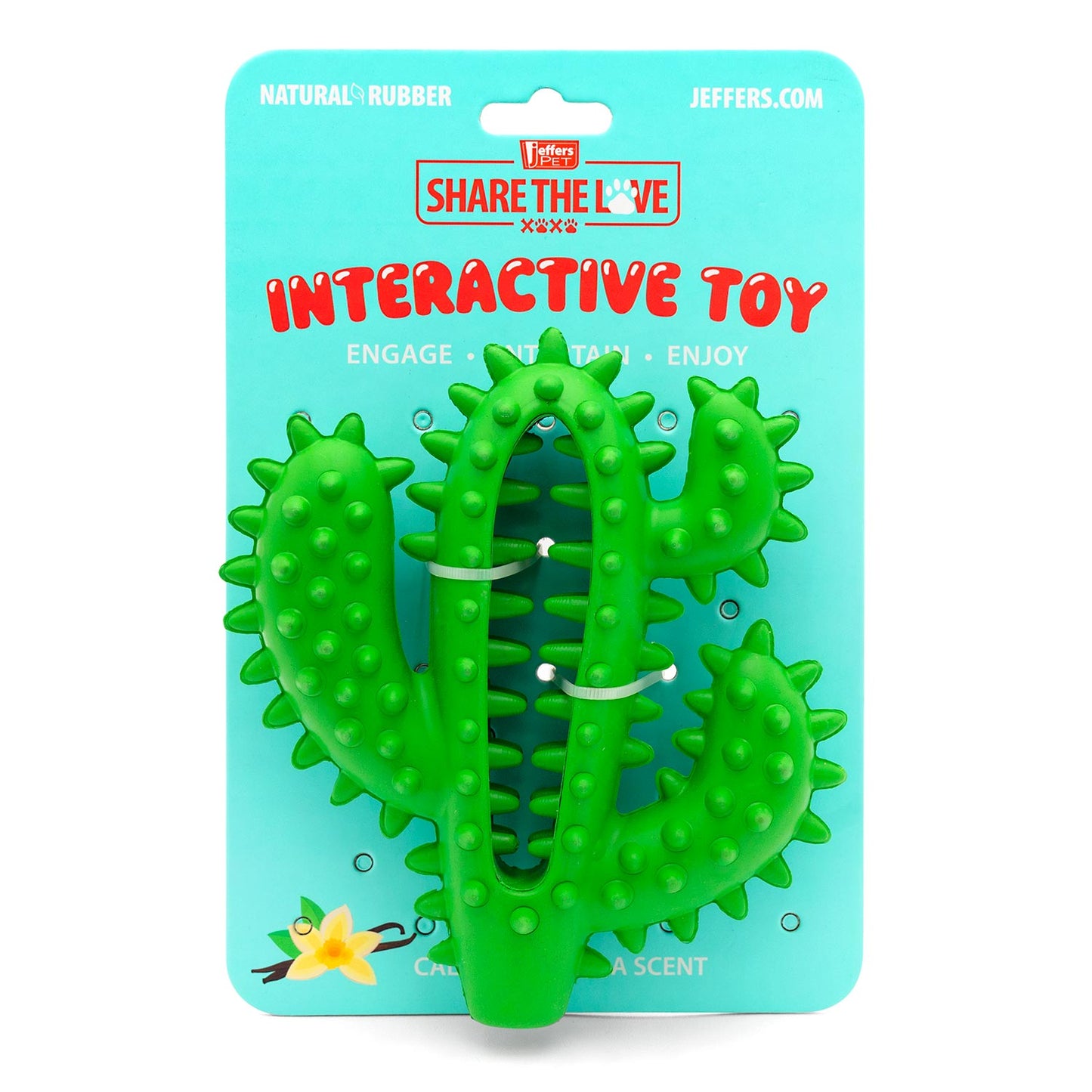 Juguete masticable dental Jeffers Cactus de caucho natural para perros para hábitos de masticación saludables