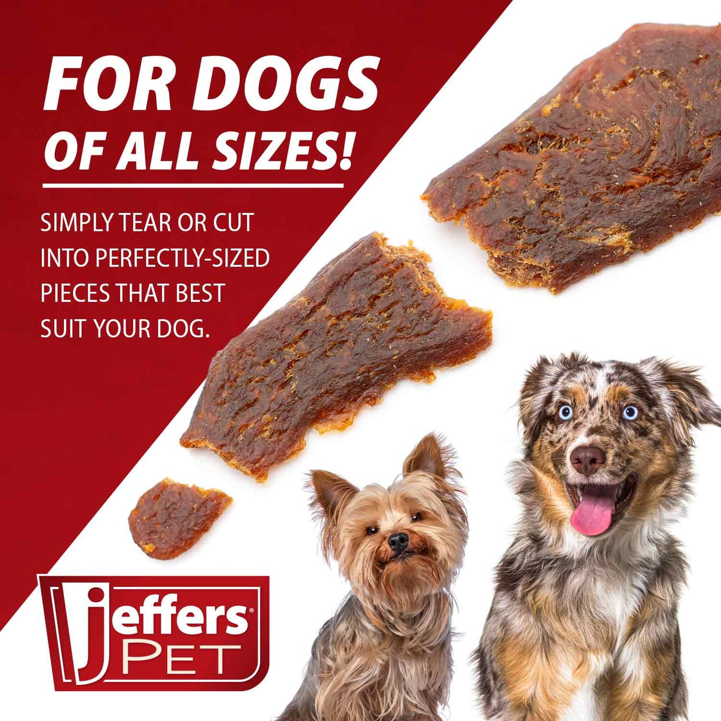 Golosinas saludables para perro Jeffers Chicken Jerky, 24 oz - 100% naturales, sin cereales, sin gluten, hechas en EE. UU.