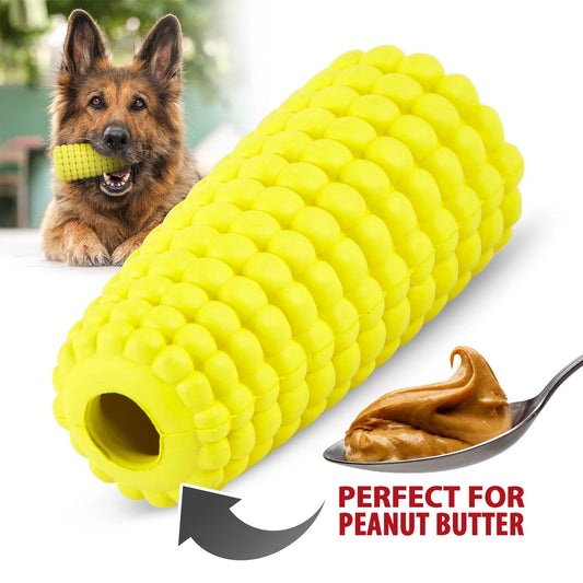 Juguete masticable dental para perros Jeffers Corn Cob de caucho natural dispensador de golosinas rellenable