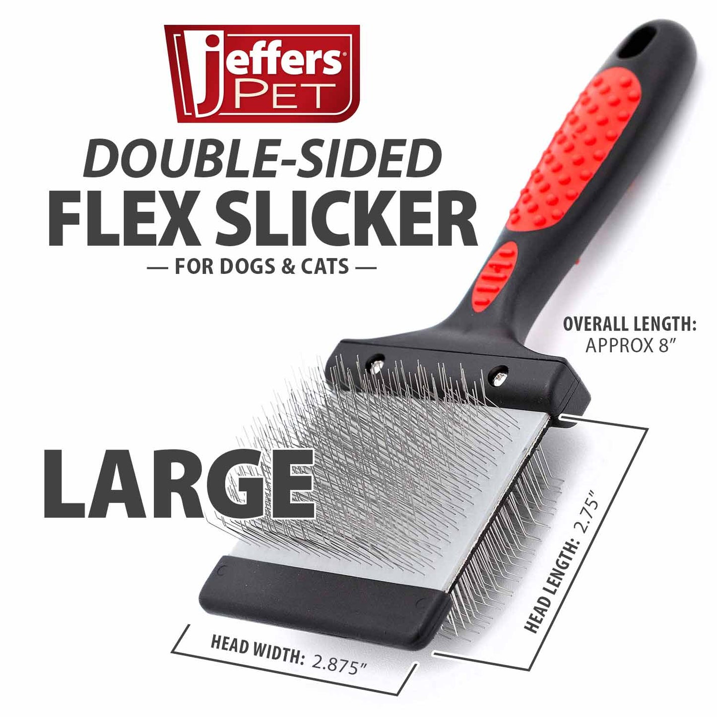 Cepillo carda de doble cara Jeffers Flex Head para mascotas