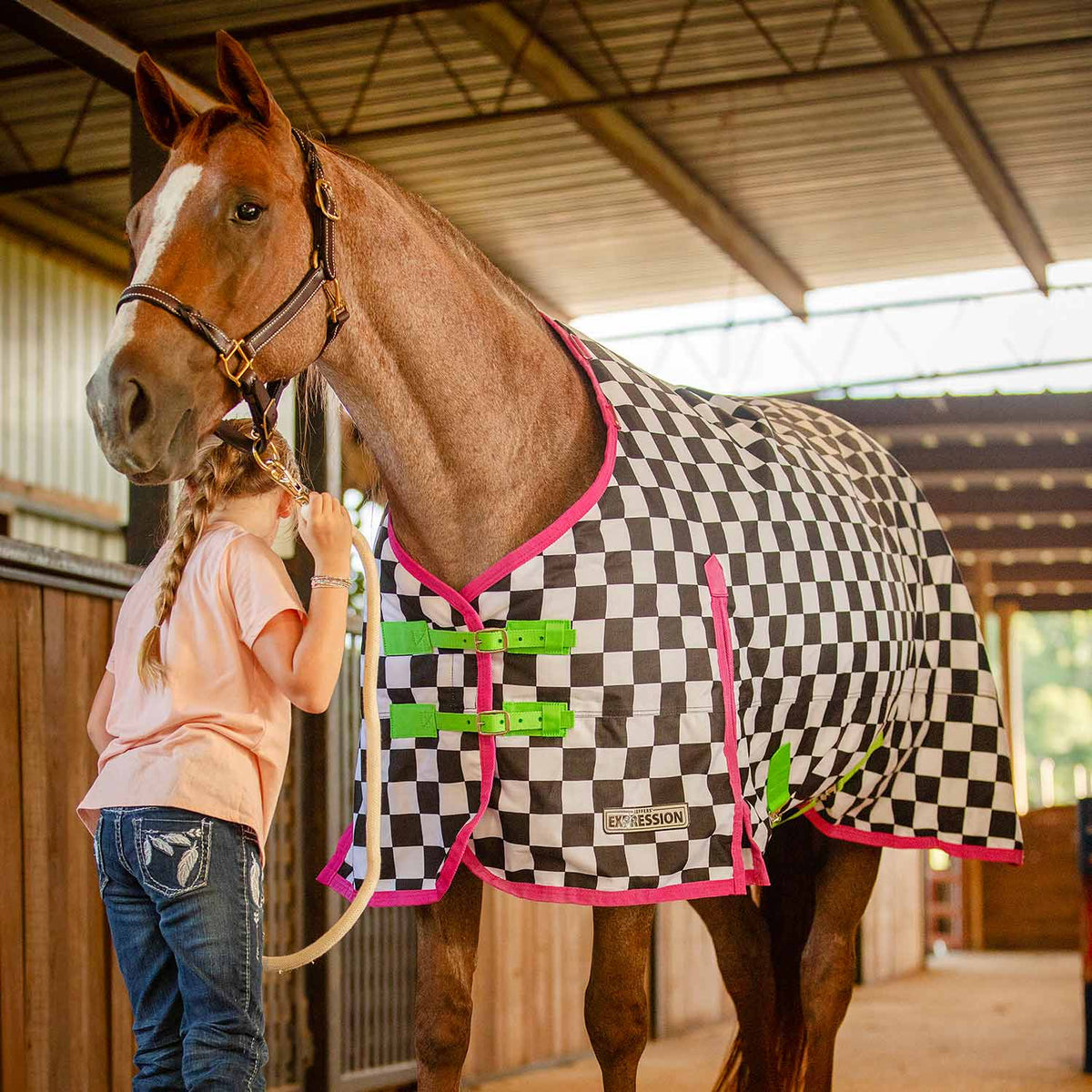 Manta de caballo Jeffers Expression 1200 Denier con cuello estándar, 240 gramos