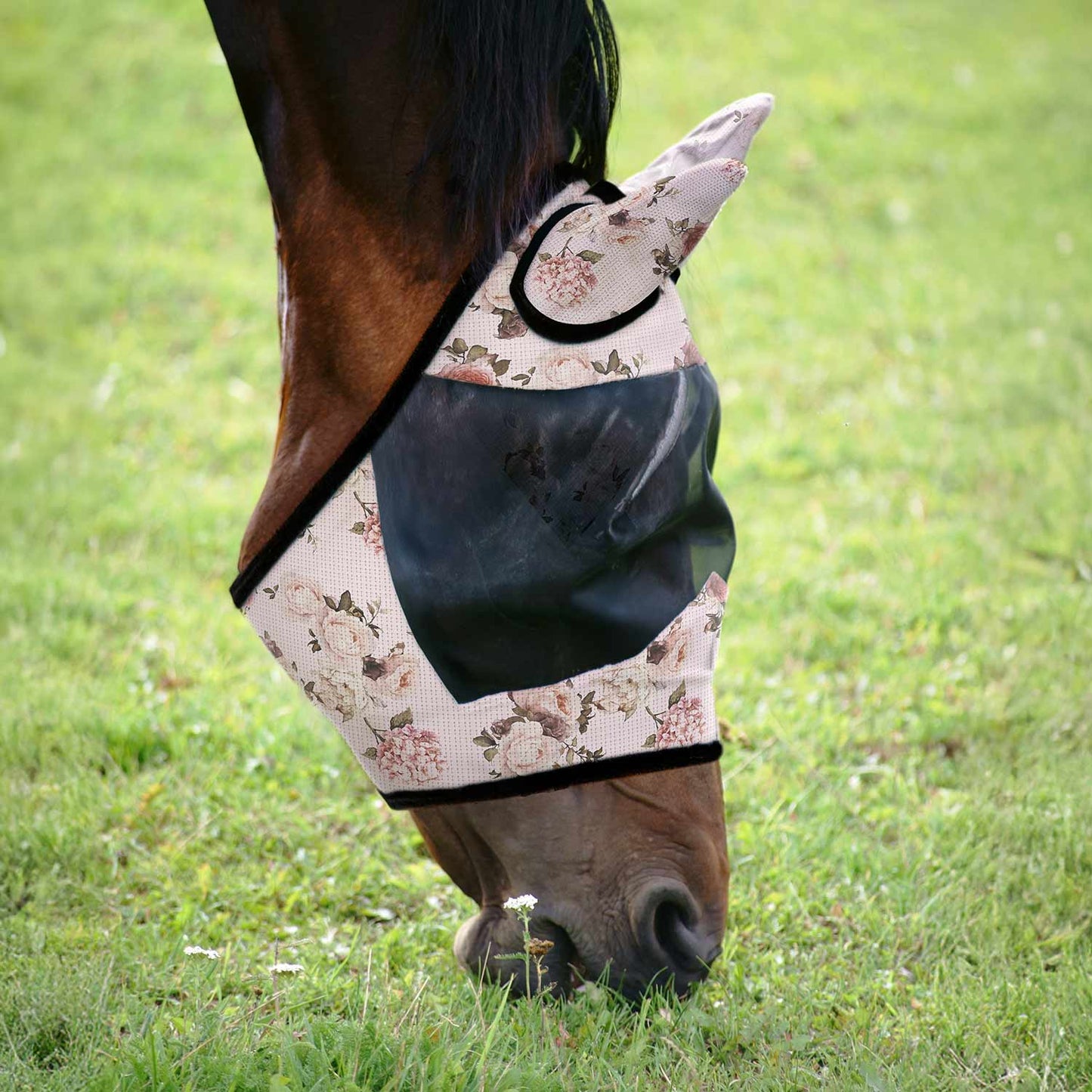 Máscara antimosquitos Jeffers Expression Deluxe de malla para caballo con orejas
