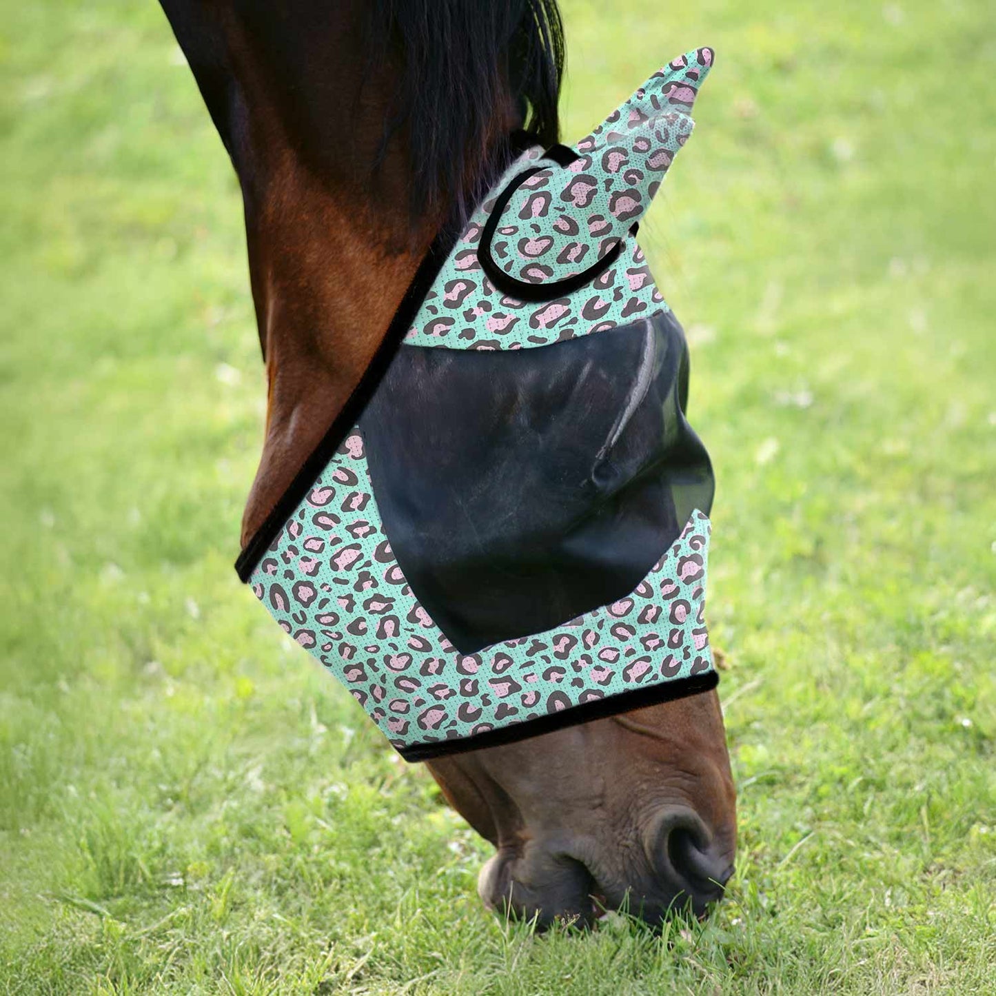 Máscara antimosquitos Jeffers Expression Deluxe de malla para caballo con orejas