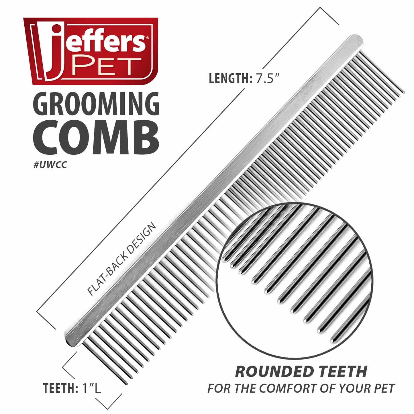Peines Jeffers Flat Back para el aseo de mascotas