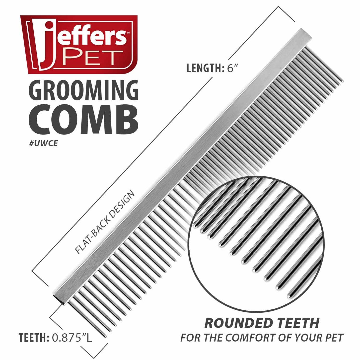 Peines Jeffers Flat Back para el aseo de mascotas