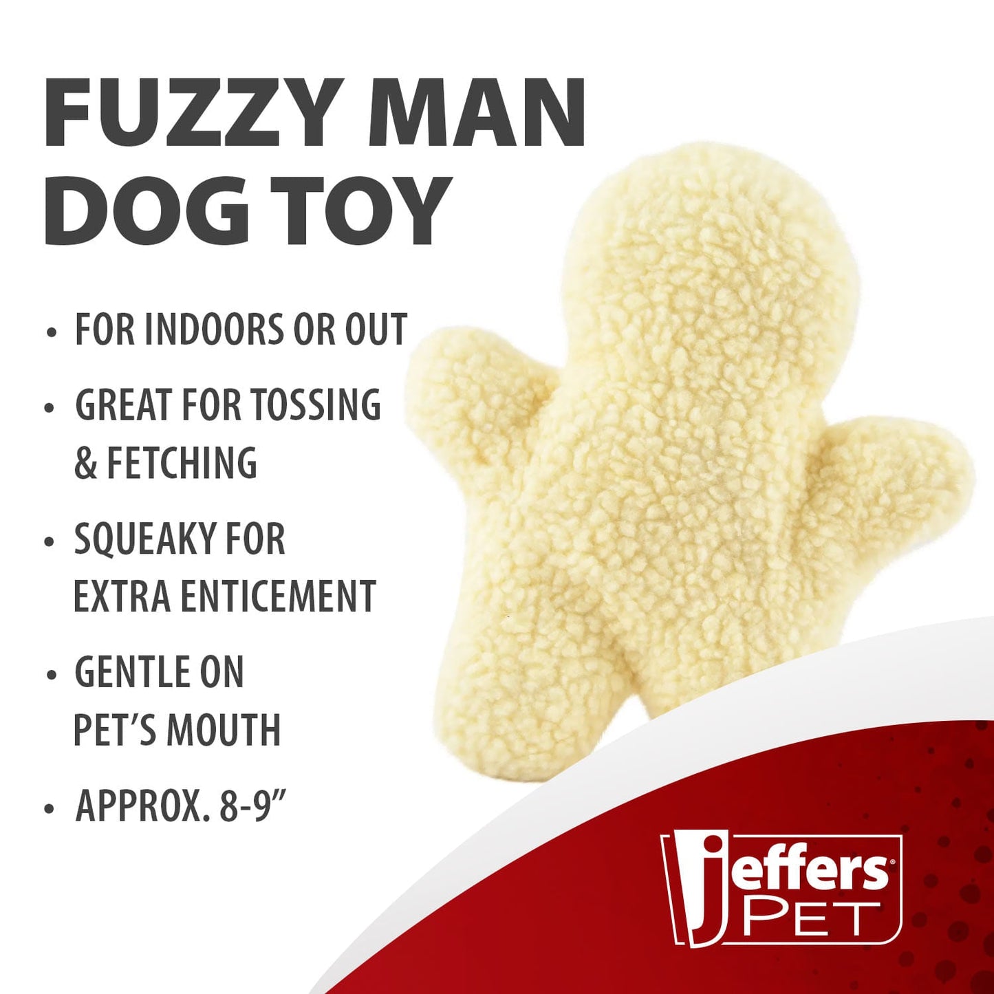 Juguetes para perro con chifle Jeffers Fuzzy Shapes, color natural, estrella/muñeco/hueso