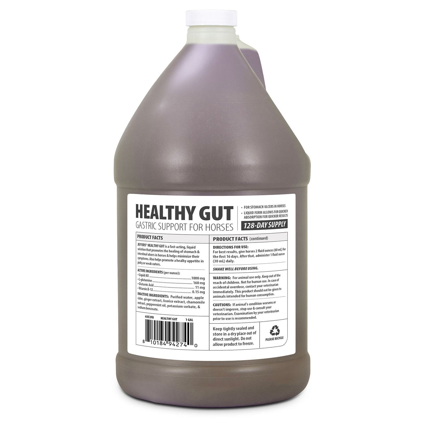 Suplemento Líquido para Caballos Jeffers Healthy Gut Gastric Support