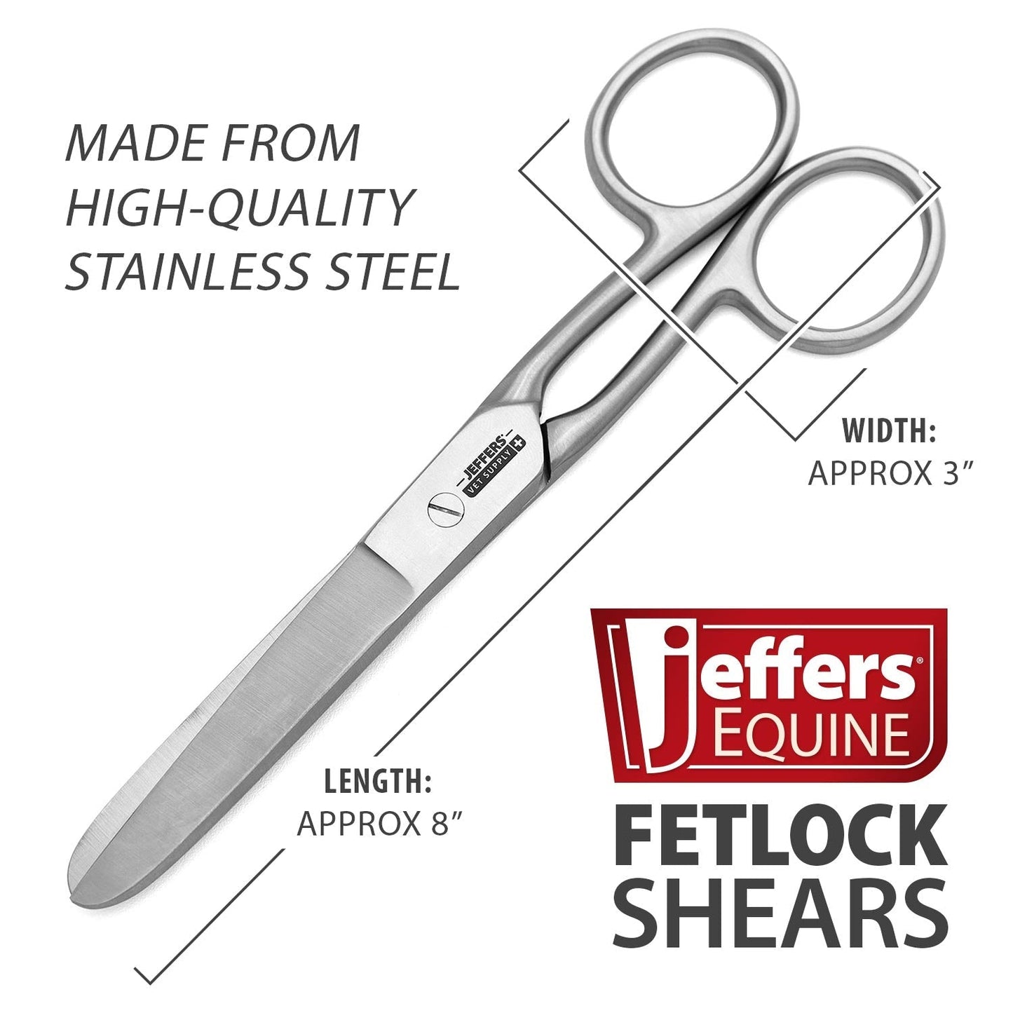 Tijeras de acero inoxidable para menudillo Jeffers Horse Grooming