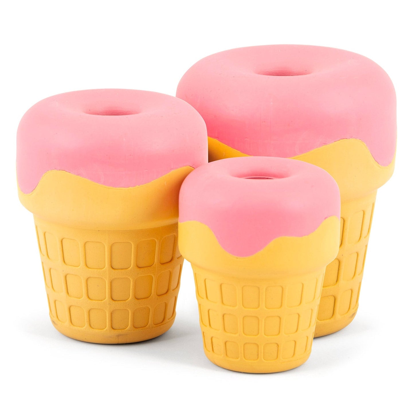 Juguete masticable Jeffers Ice Cream Cone de caucho natural para dispensar premios y limpiar los dientes de perros