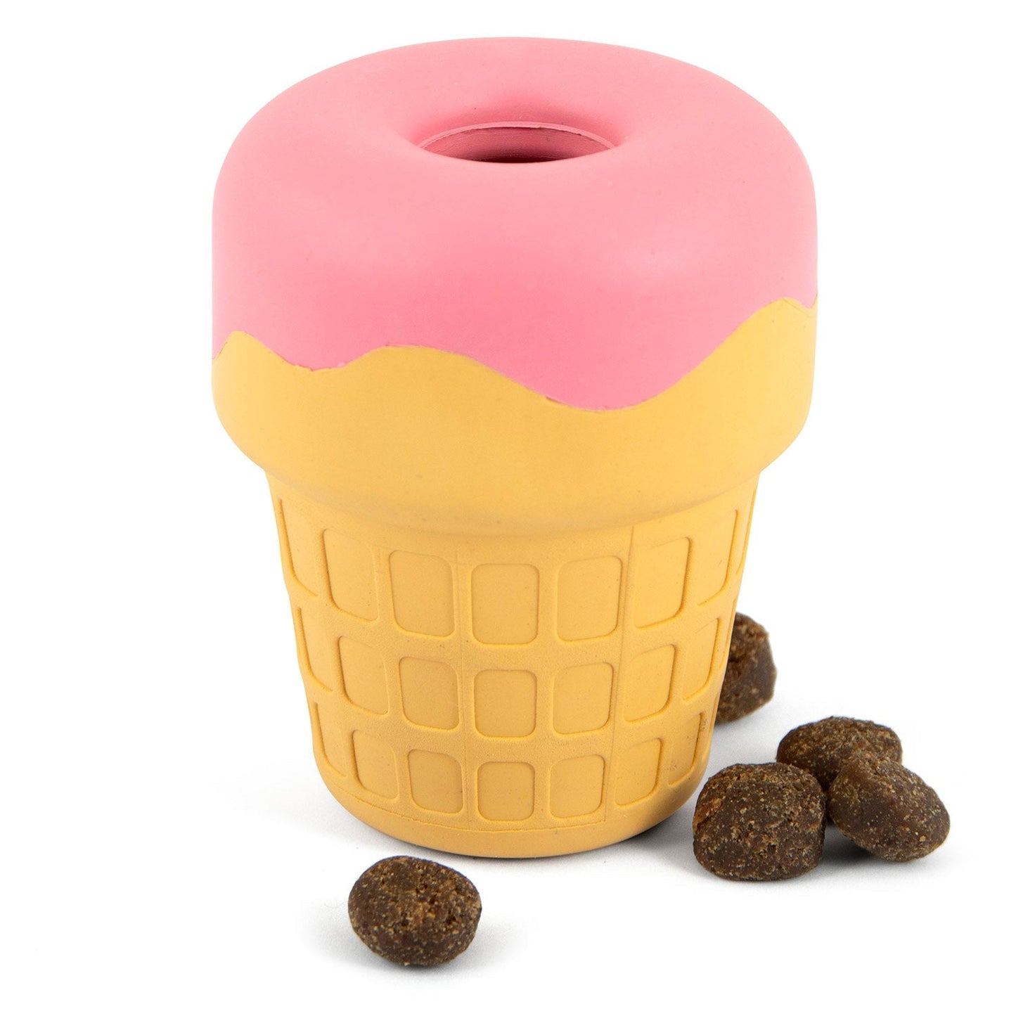 Juguete masticable Jeffers Ice Cream Cone de caucho natural para dispensar premios y limpiar los dientes de perros
