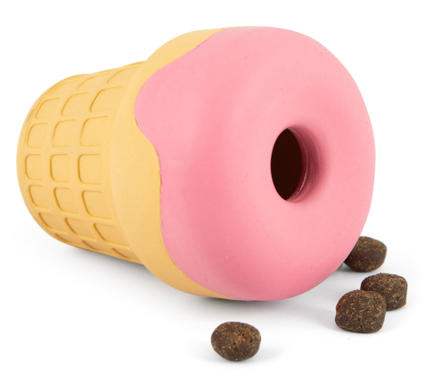 Juguete masticable Jeffers Ice Cream Cone de caucho natural para dispensar premios y limpiar los dientes de perros