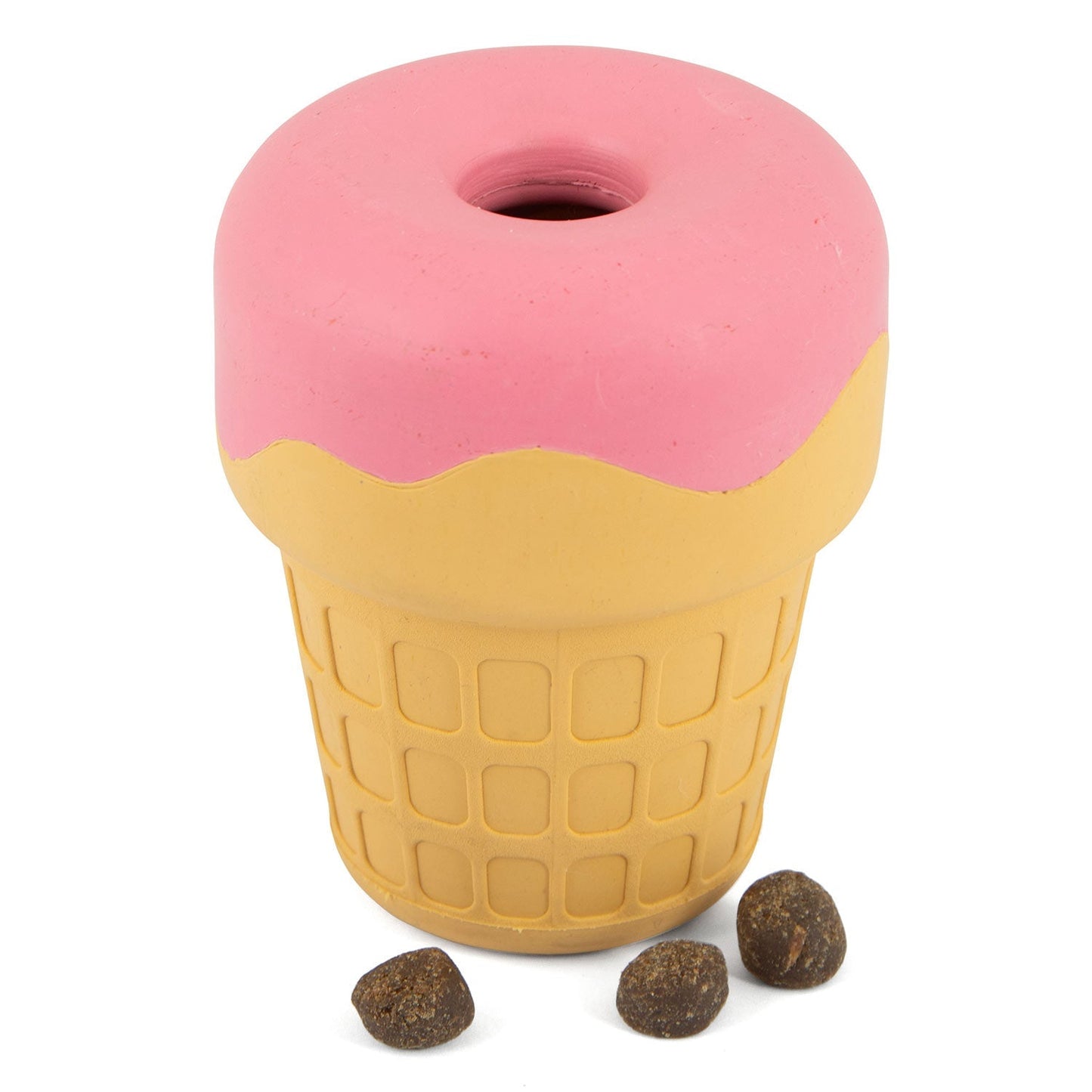Juguete masticable Jeffers Ice Cream Cone de caucho natural para dispensar premios y limpiar los dientes de perros