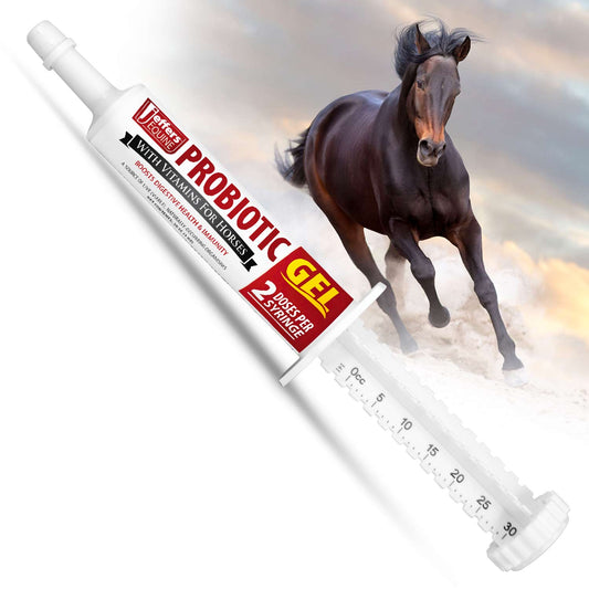 Gel probiótico para caballos Jeffers, jeringa de 2 dosis