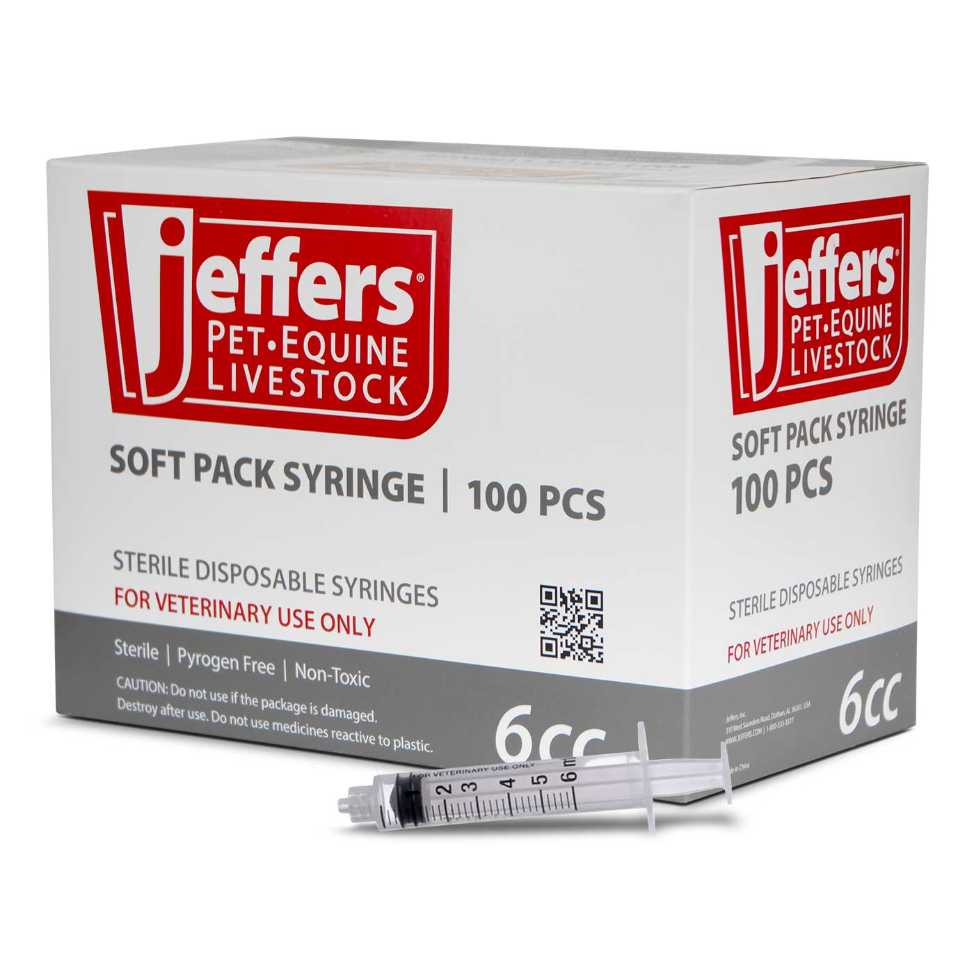 Jeringas Luer Lock Jeffers, Cajas