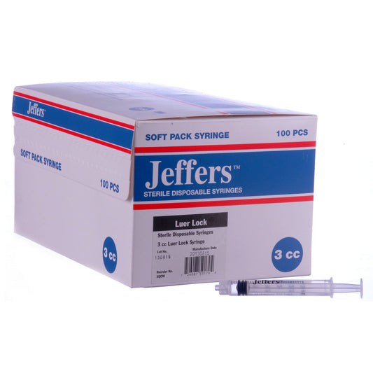 Jeringas Luer Lock Jeffers, Cajas
