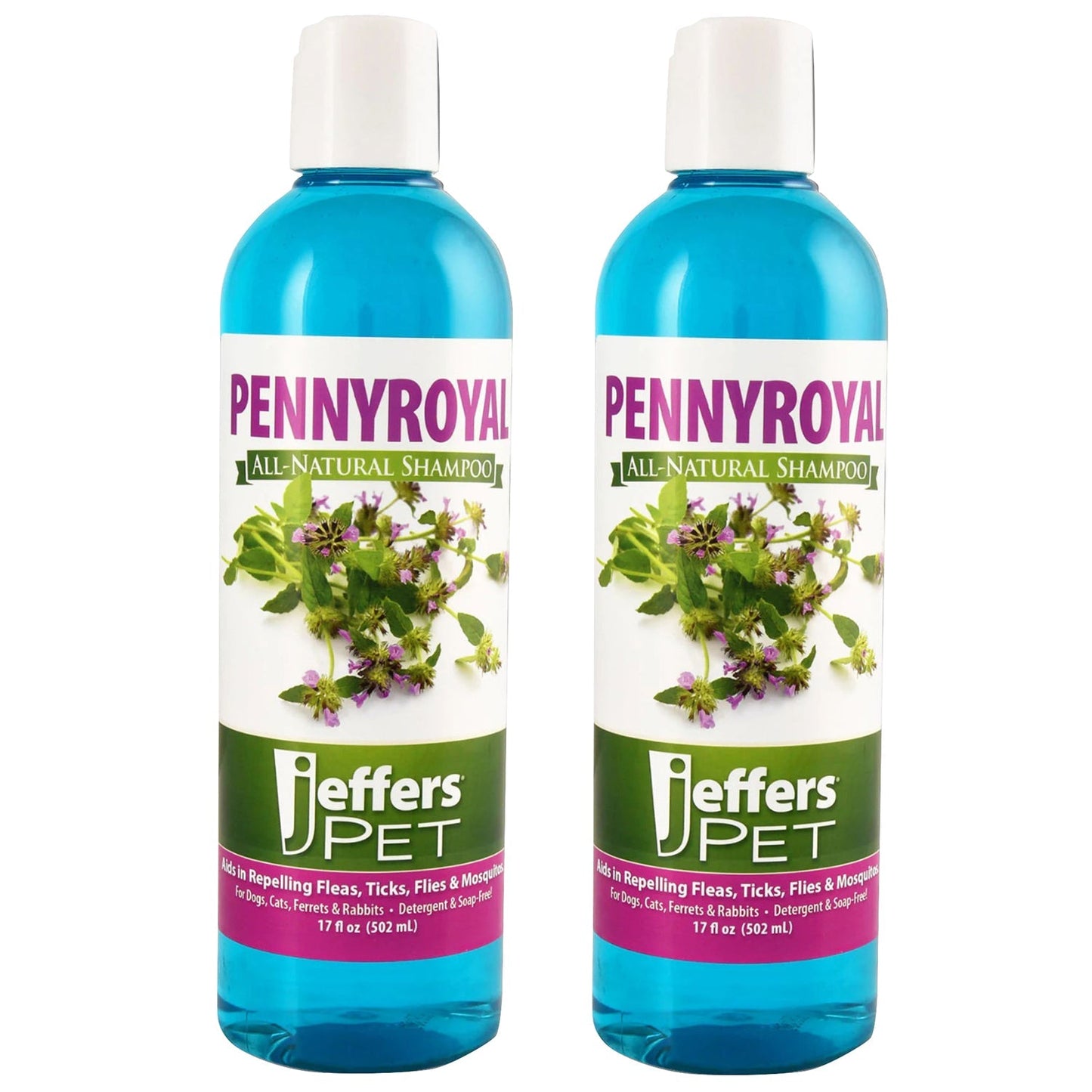 Jeffers Champú natural para perros contra pulgas y garrapatas con poleo - Ayuda a repeler pulgas, garrapatas, moscas y mosquitos