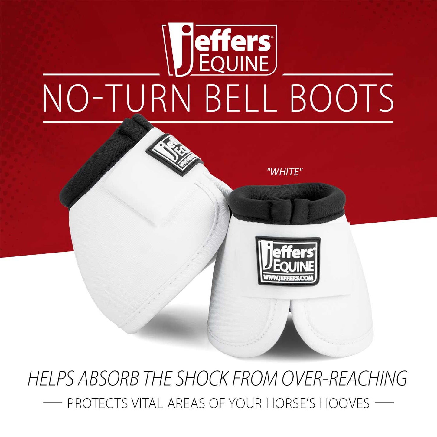 Botas de campana Jeffers No-Turn para caballos, colores sólidos, 2 unidades
