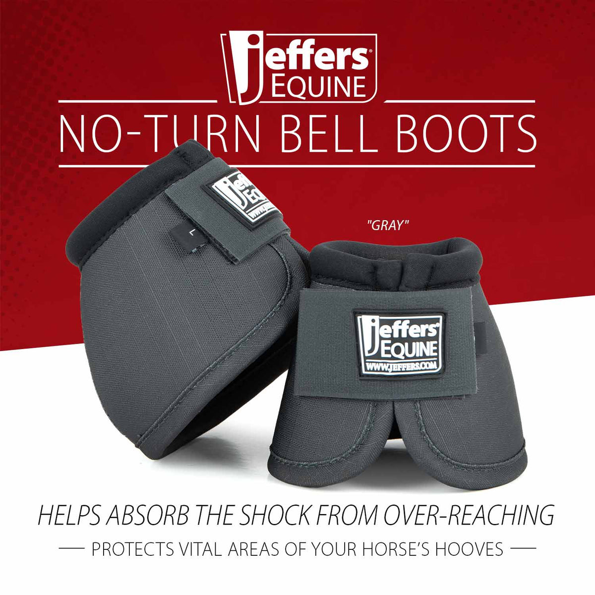 Botas de campana Jeffers No-Turn para caballos, colores sólidos, 2 unidades