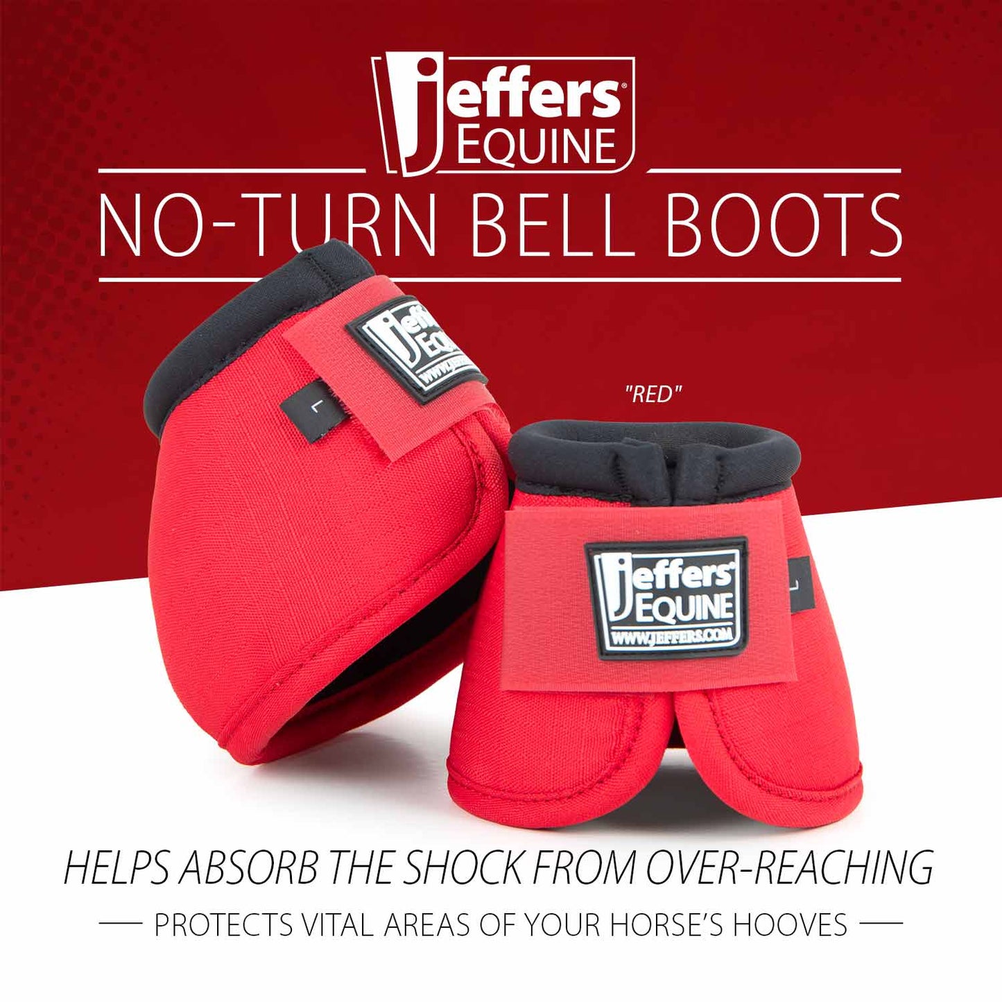 Botas de campana Jeffers No-Turn para caballos, colores sólidos, 2 unidades