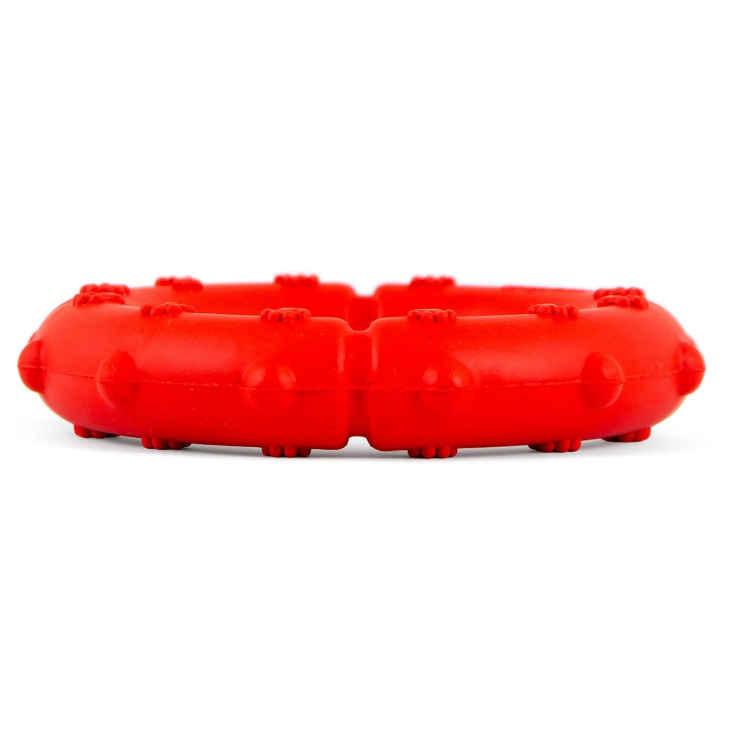 Mordedor y juguete para lanzar para perros de caucho natural Jeffers Paw Ring Tugger para la higiene dental