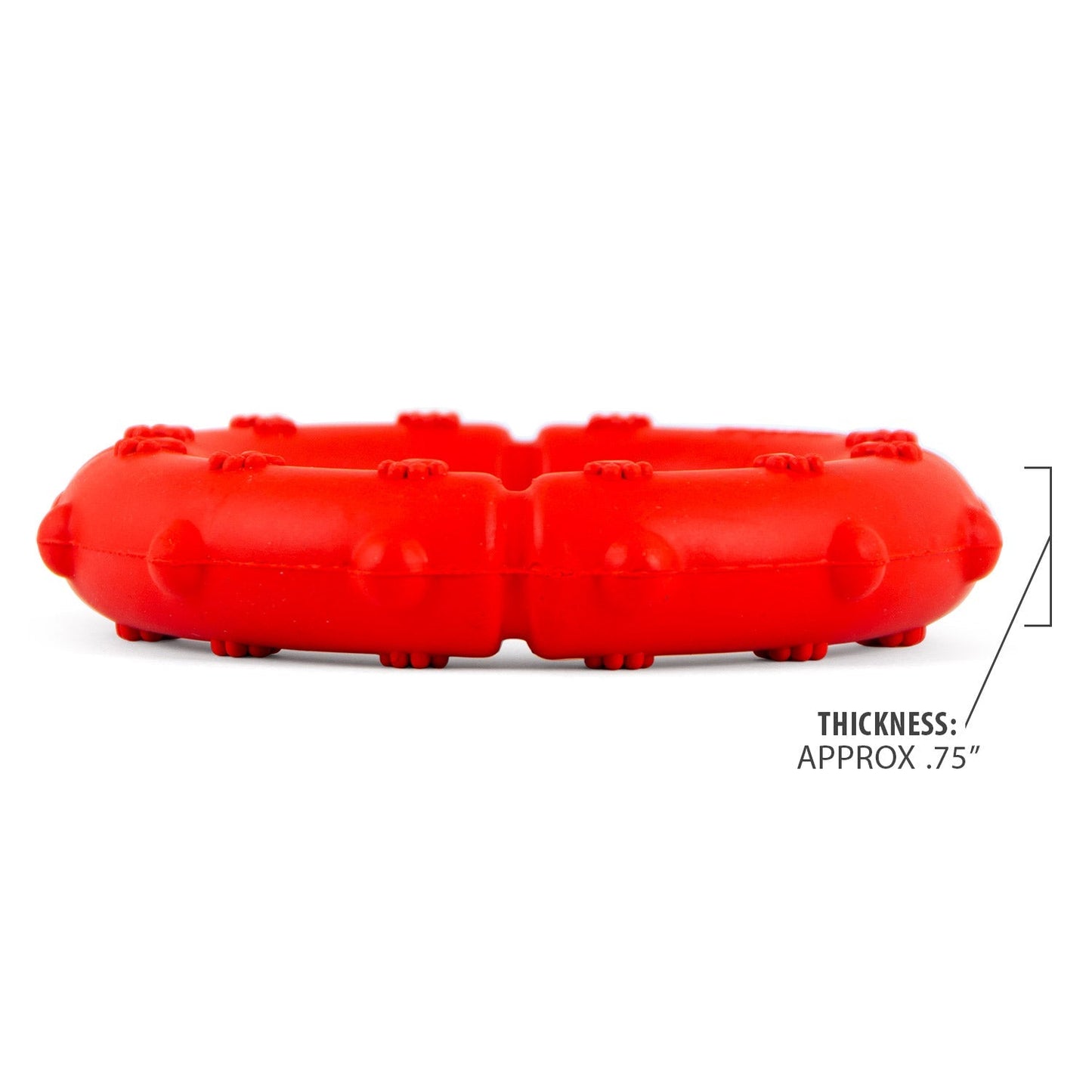 Mordedor y juguete para lanzar para perros de caucho natural Jeffers Paw Ring Tugger para la higiene dental