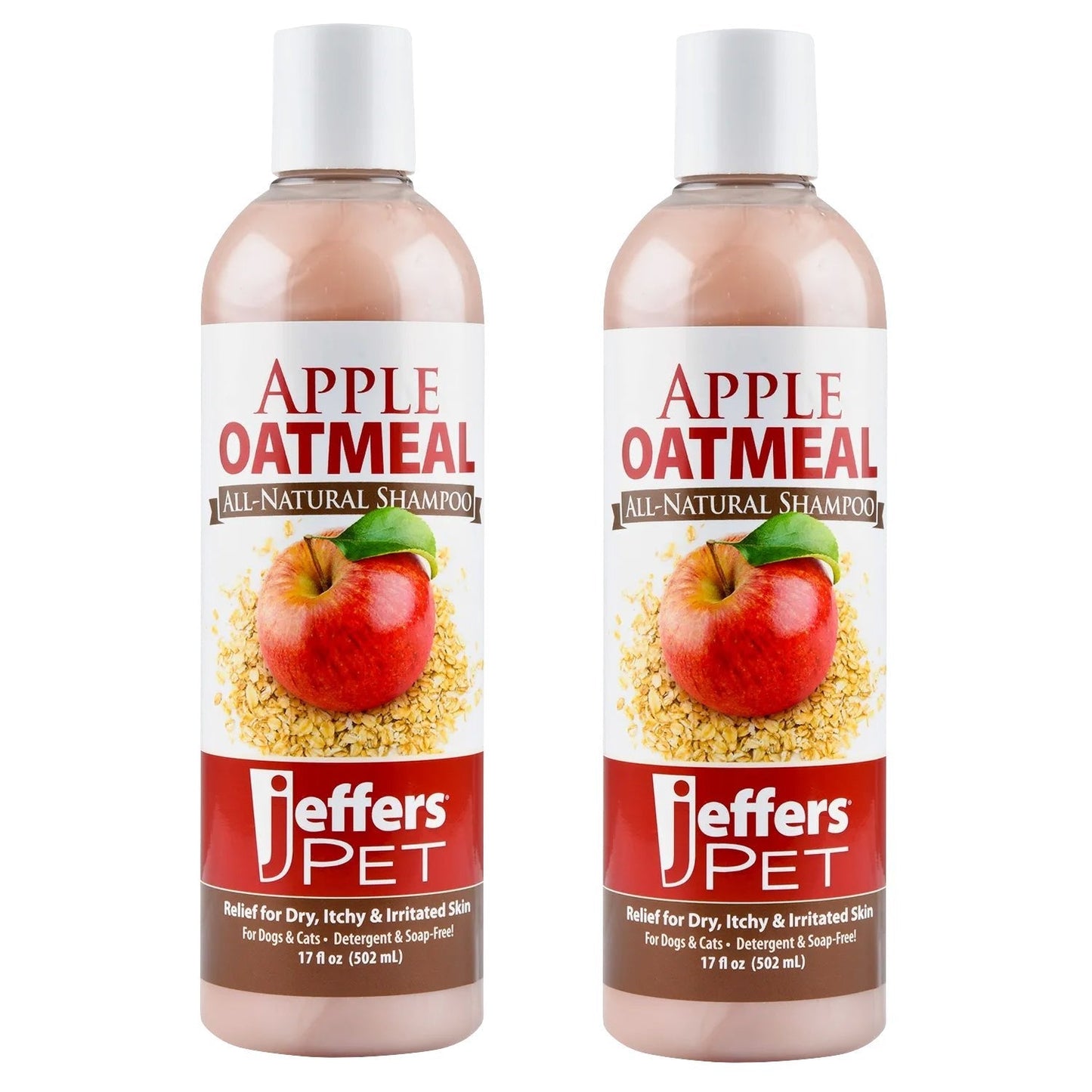 Champú hipoalergénico totalmente natural de avena y manzana Jeffers Pet para perros y gatos con piel seca