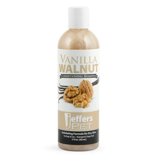Champú acondicionador exfoliante de vainilla y nuez para perros y gatos Jeffers Pet
