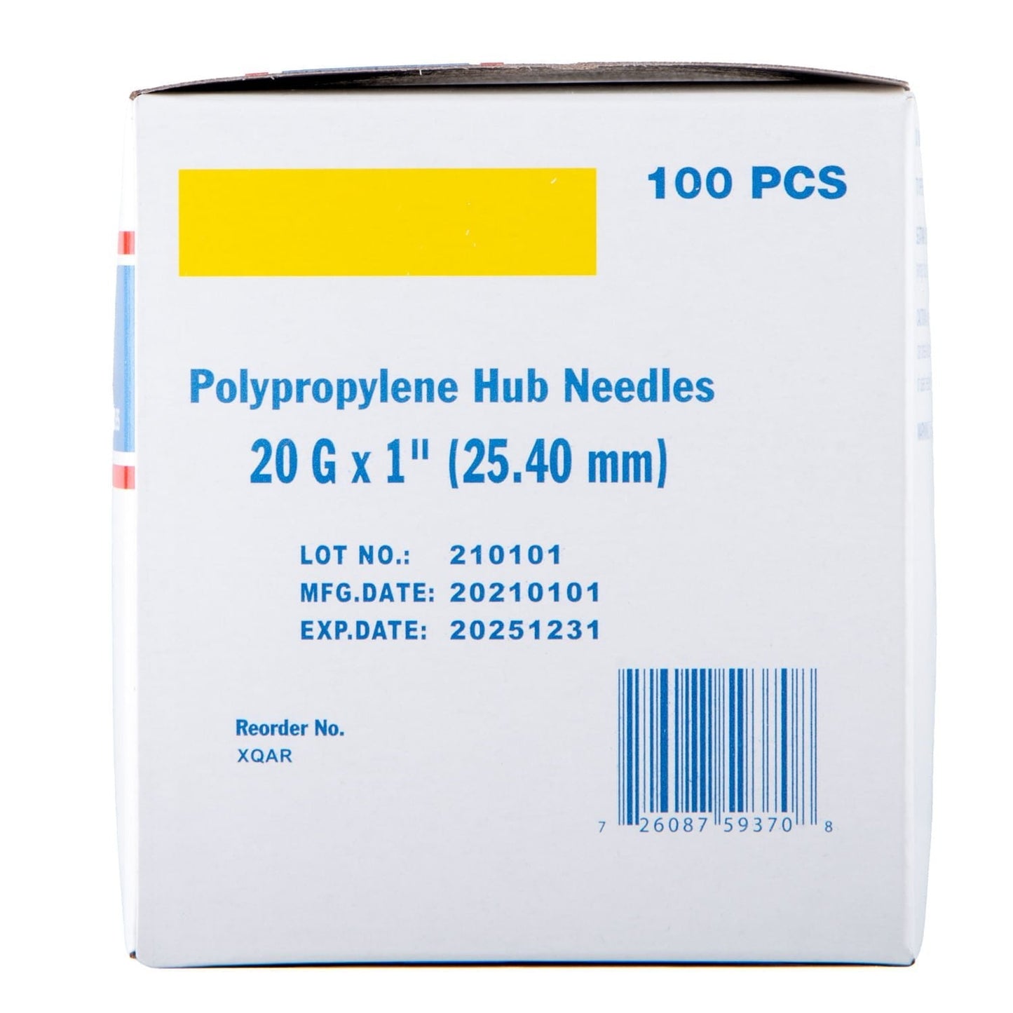 Agujas hipodérmicas Jeffers Poly Hub para uso veterinario, caja de 100