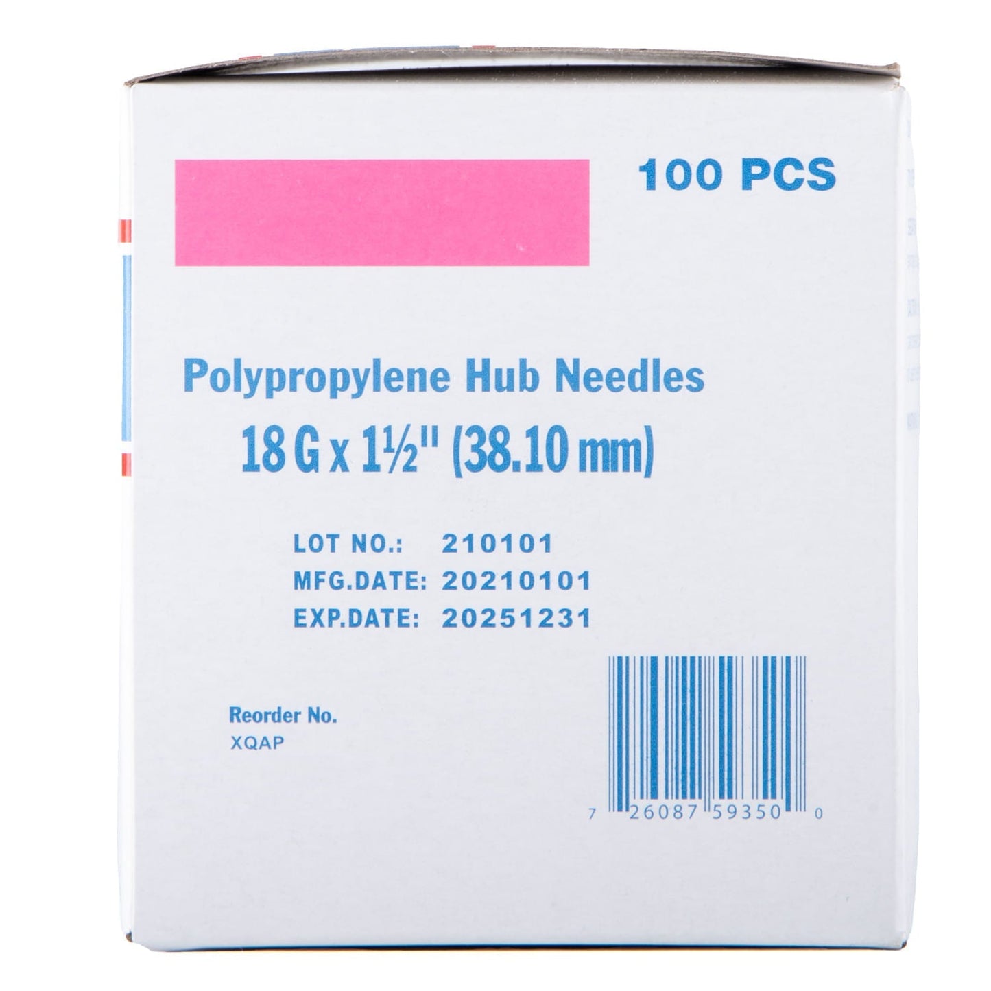 Agujas hipodérmicas Jeffers Poly Hub para uso veterinario, caja de 100