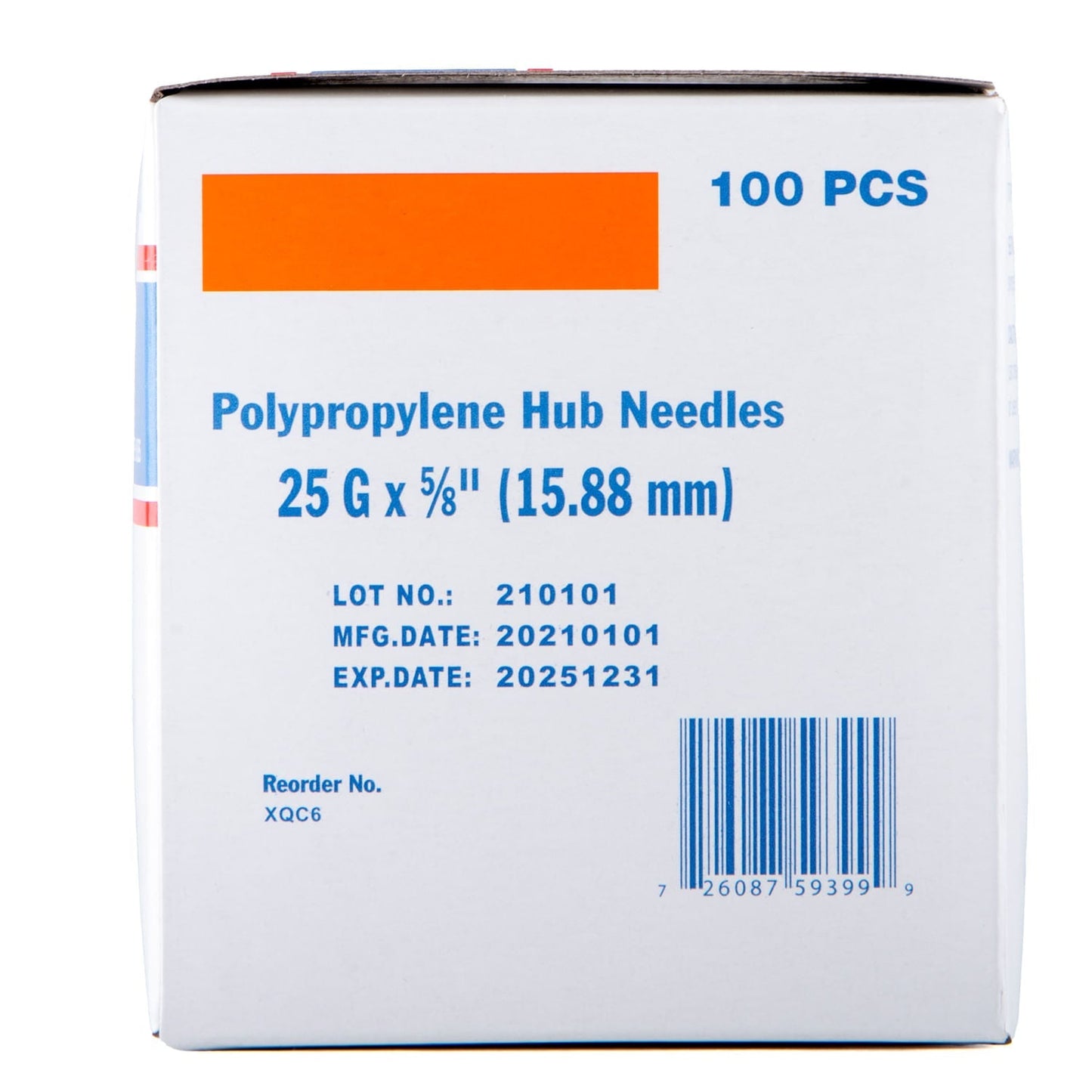 Agujas hipodérmicas Jeffers Poly Hub para uso veterinario, caja de 100