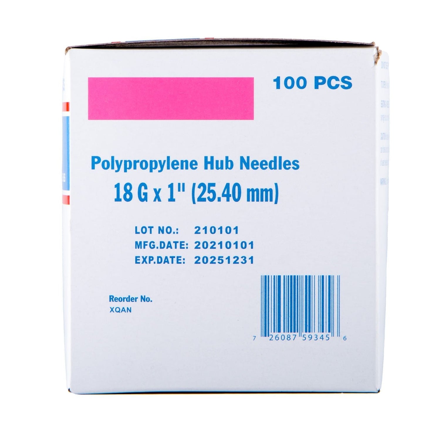 Agujas hipodérmicas Jeffers Poly Hub para uso veterinario, caja de 100
