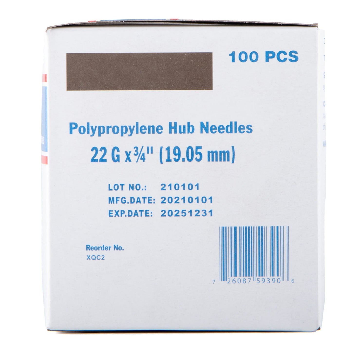 Agujas hipodérmicas Jeffers Poly Hub para uso veterinario, caja de 100