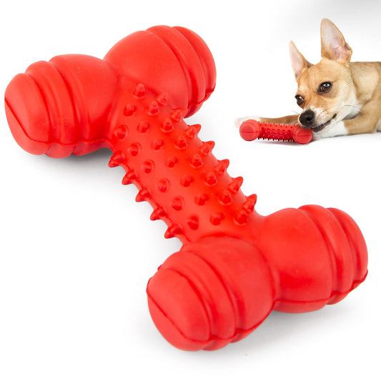 Juguete masticable de caucho natural Jeffers Red Dental Bone para perros para dientes y encías saludables