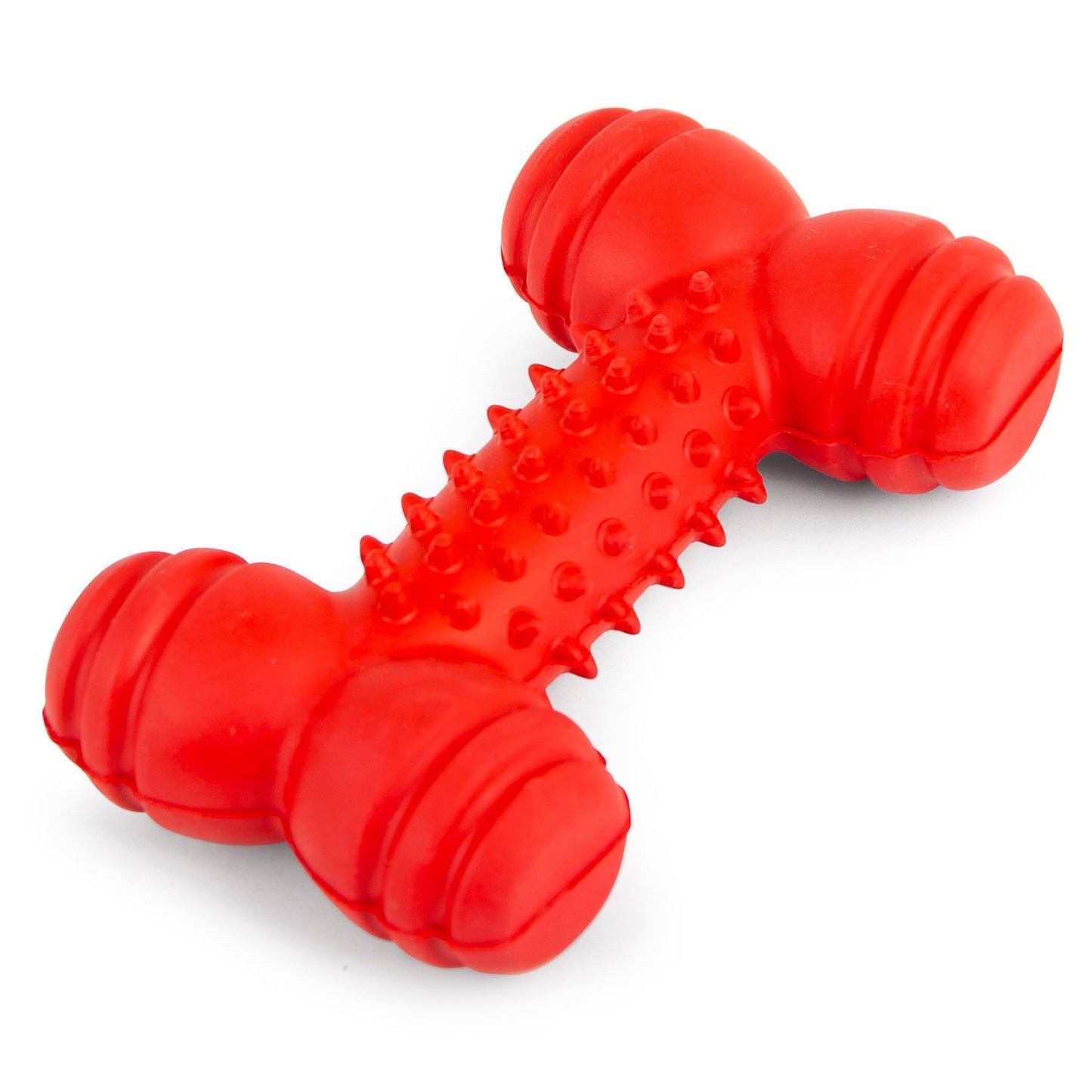 Juguete masticable de caucho natural Jeffers Red Dental Bone para perros para dientes y encías saludables