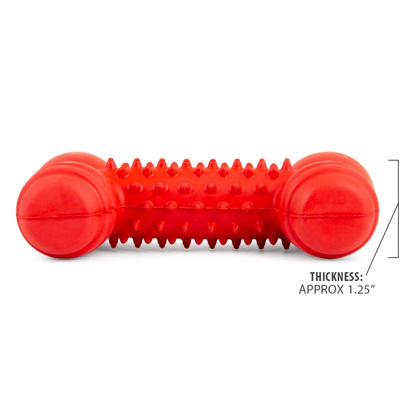 Juguete masticable de caucho natural Jeffers Red Dental Bone para perros para dientes y encías saludables