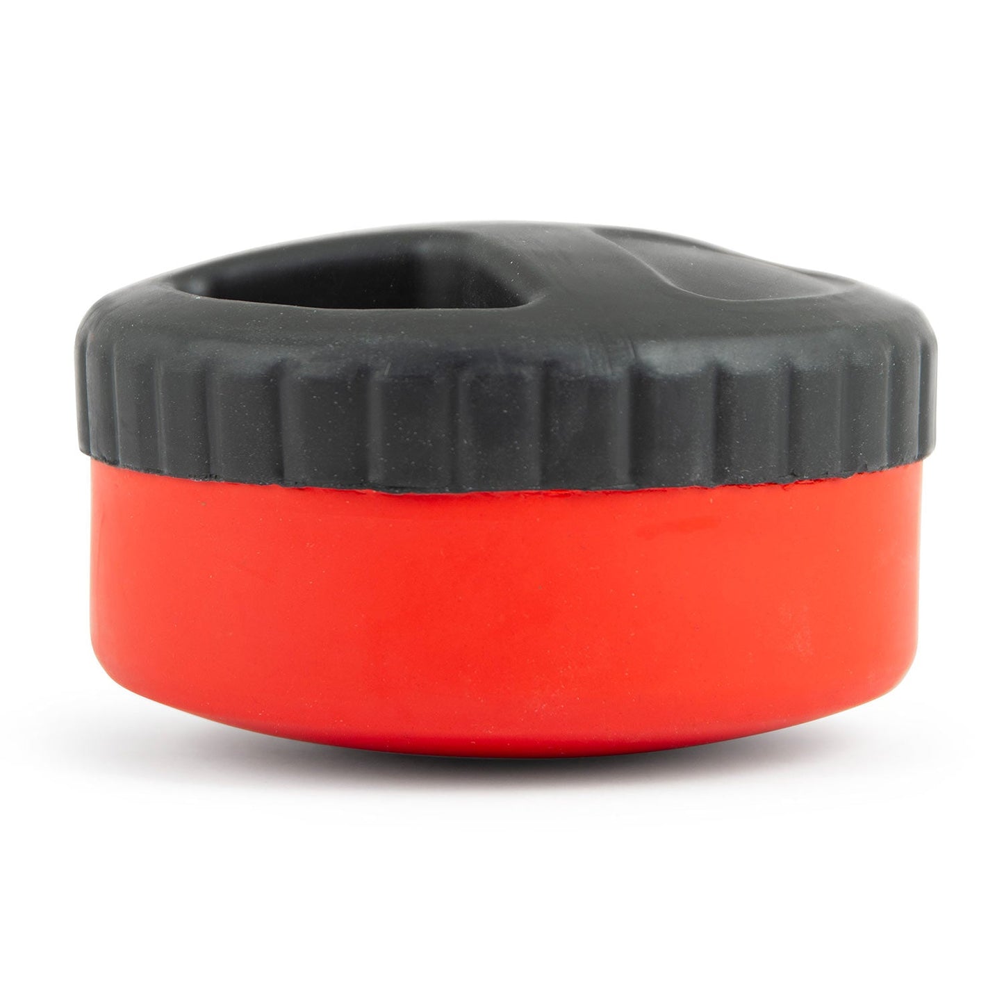 Juguete masticable dental Jeffers Red Hockey Puck de caucho natural con dispensador de premios para perros
