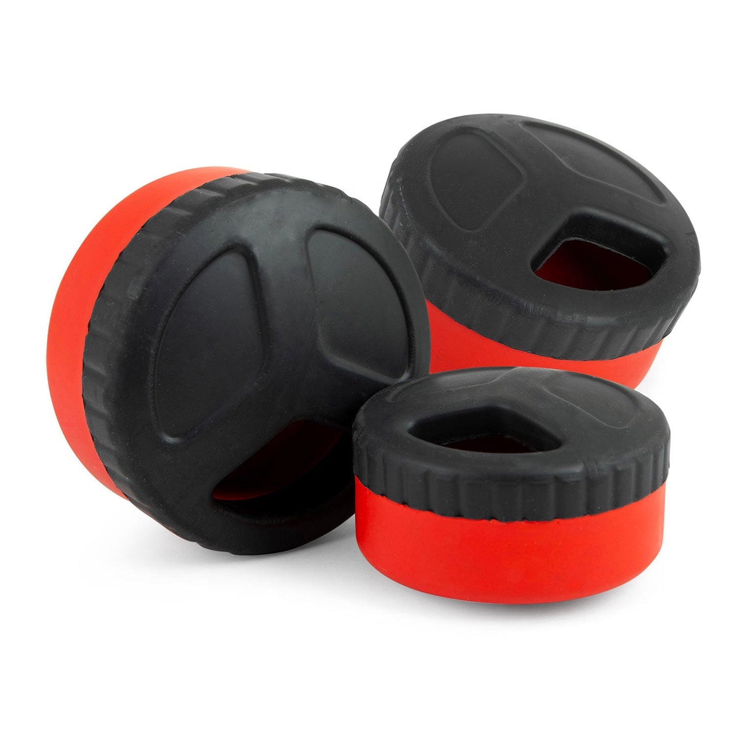 Juguete masticable dental Jeffers Red Hockey Puck de caucho natural con dispensador de premios para perros