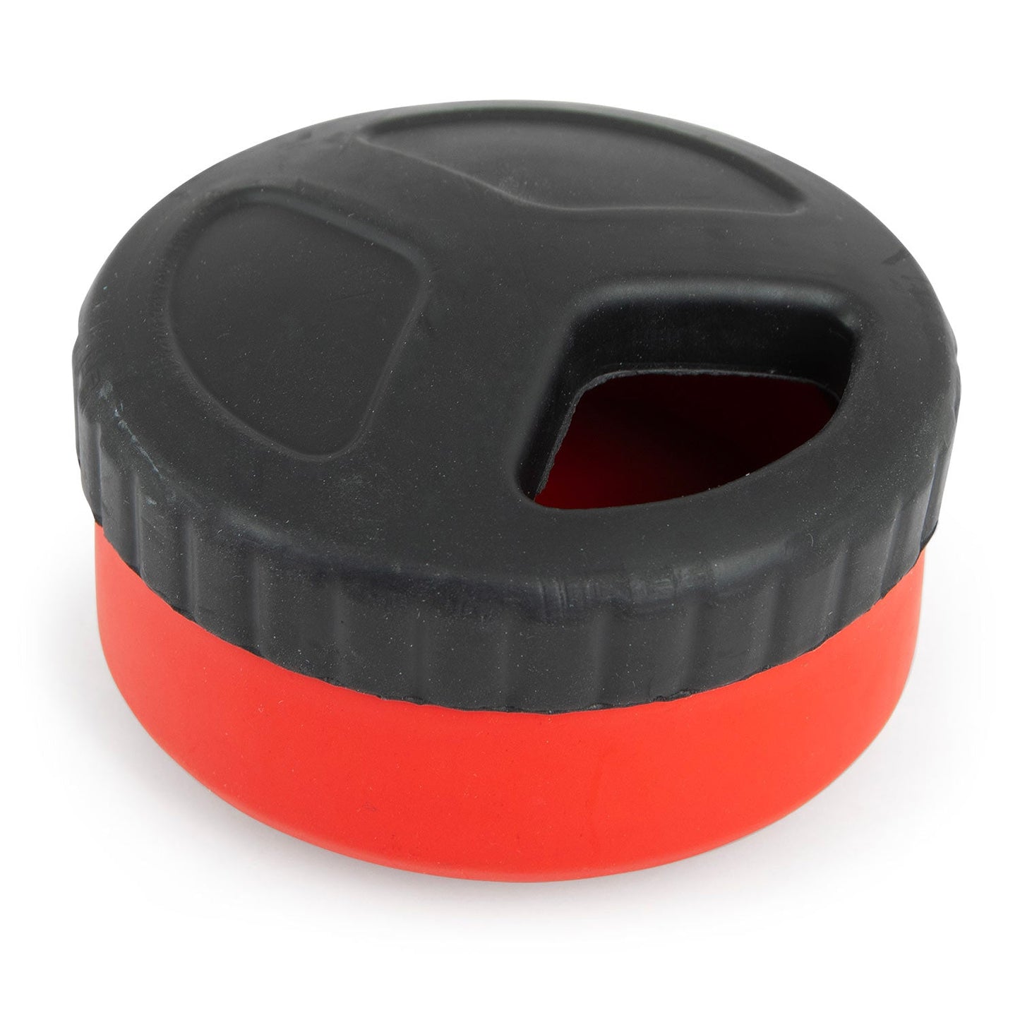 Juguete masticable dental Jeffers Red Hockey Puck de caucho natural con dispensador de premios para perros