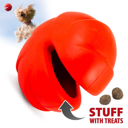 Juguete masticable dental de caucho natural con dispensador de golosinas para perro, Jeffers Red Millipede