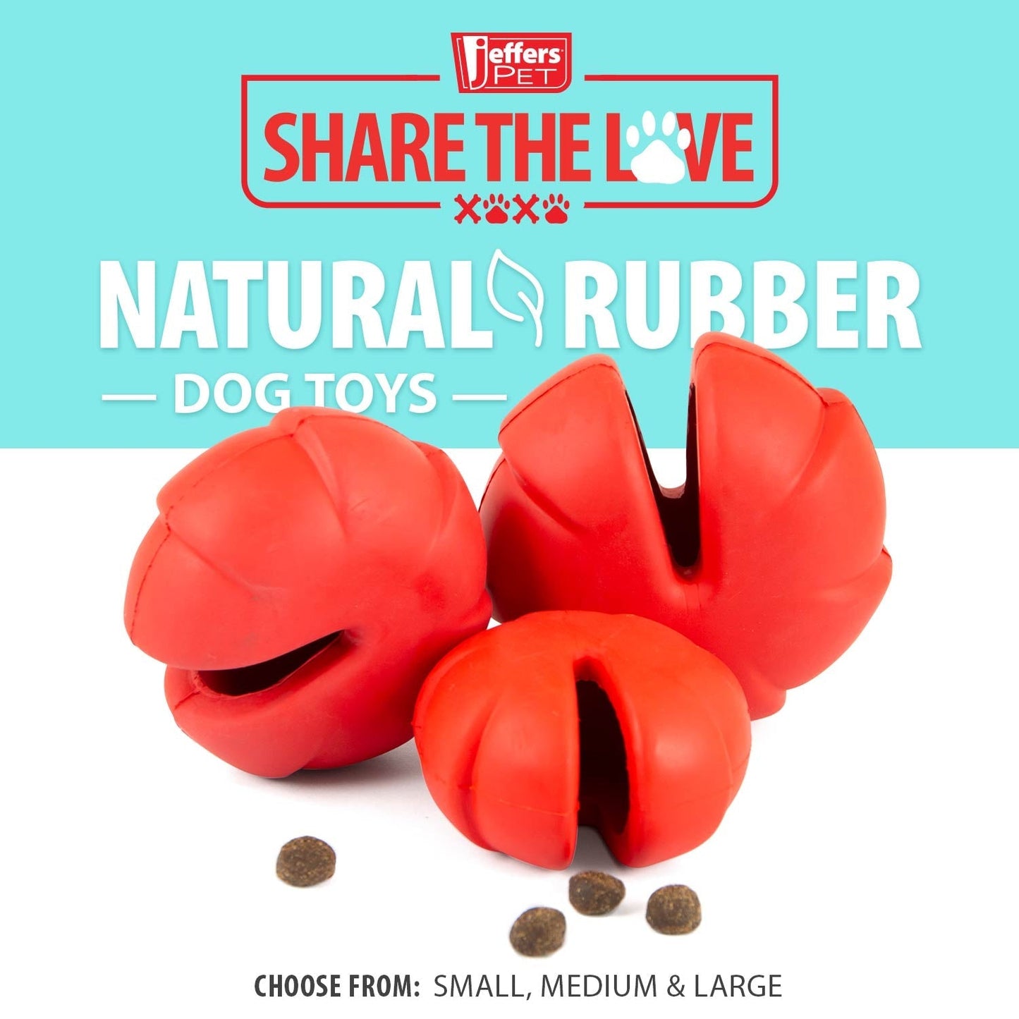 Juguete masticable dental de caucho natural con dispensador de golosinas para perro, Jeffers Red Millipede