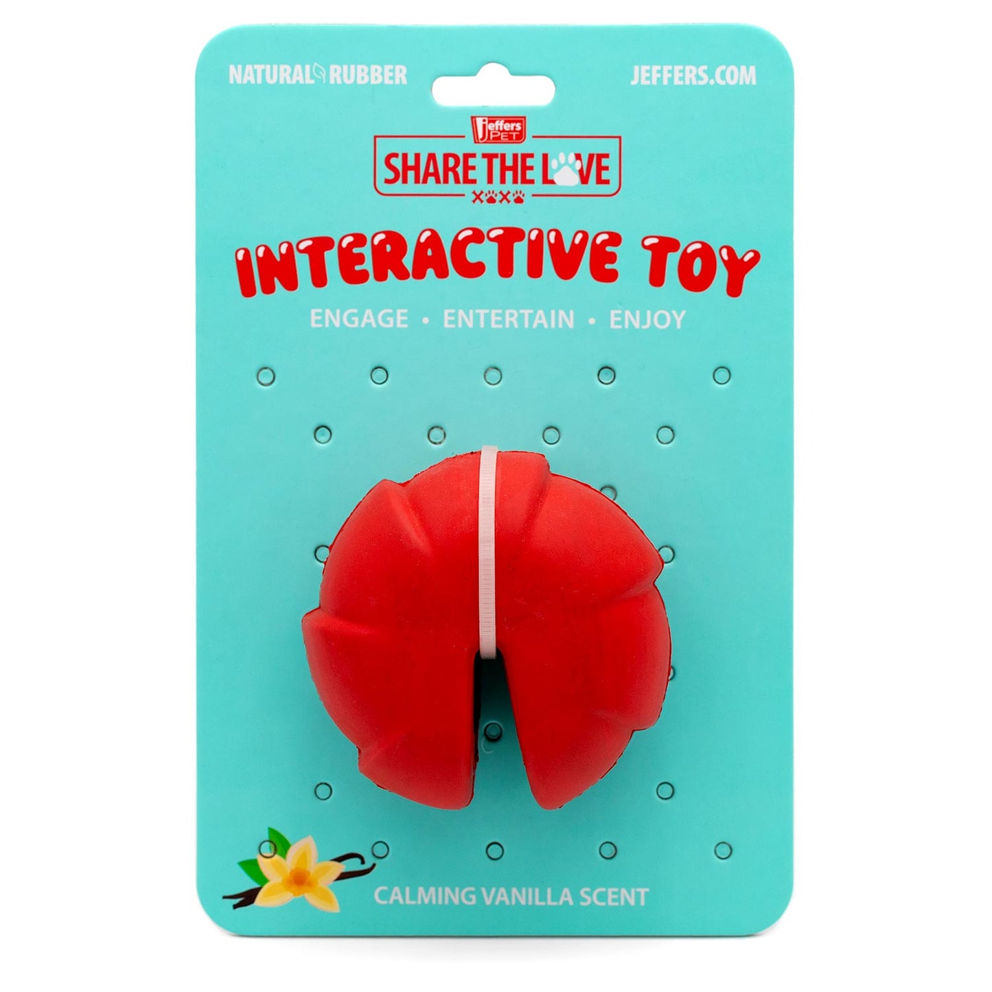 Juguete masticable dental de caucho natural con dispensador de golosinas para perro, Jeffers Red Millipede