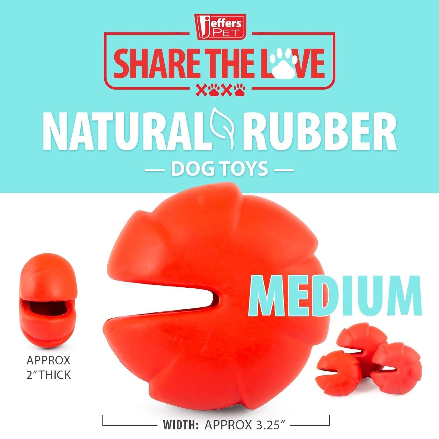 Juguete masticable dental de caucho natural con dispensador de golosinas para perro, Jeffers Red Millipede