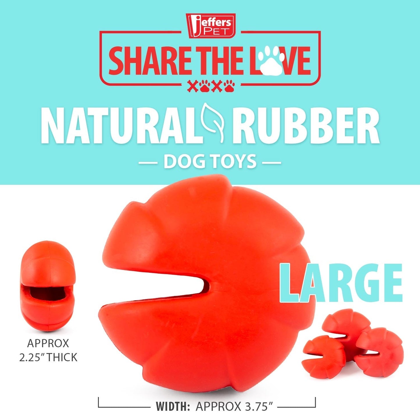 Juguete masticable dental de caucho natural con dispensador de golosinas para perro, Jeffers Red Millipede
