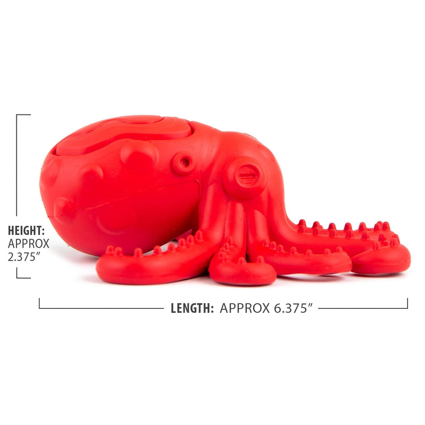 Jeffers Red Octopus Juguete masticable de caucho natural dispensador de premios para perros con diseño de pulpo rojo