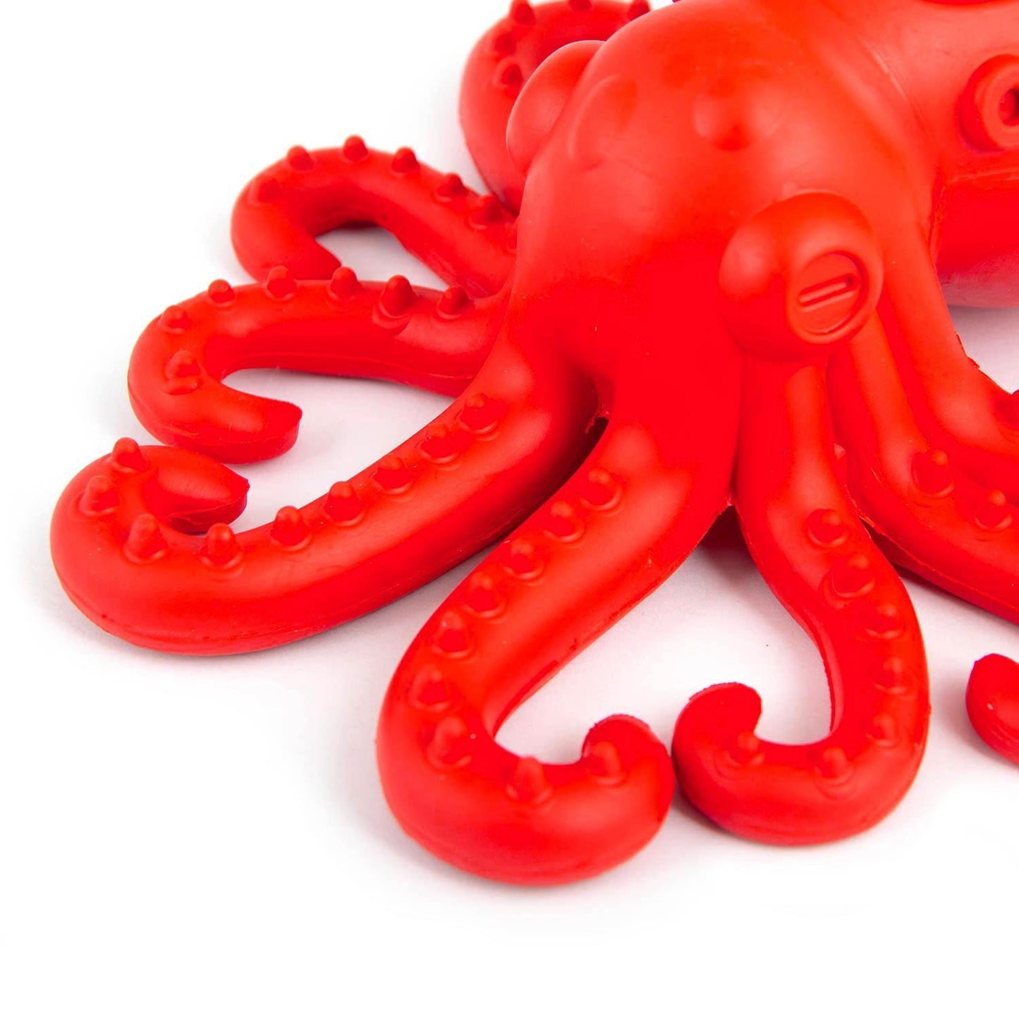 Jeffers Red Octopus Juguete masticable de caucho natural dispensador de premios para perros con diseño de pulpo rojo