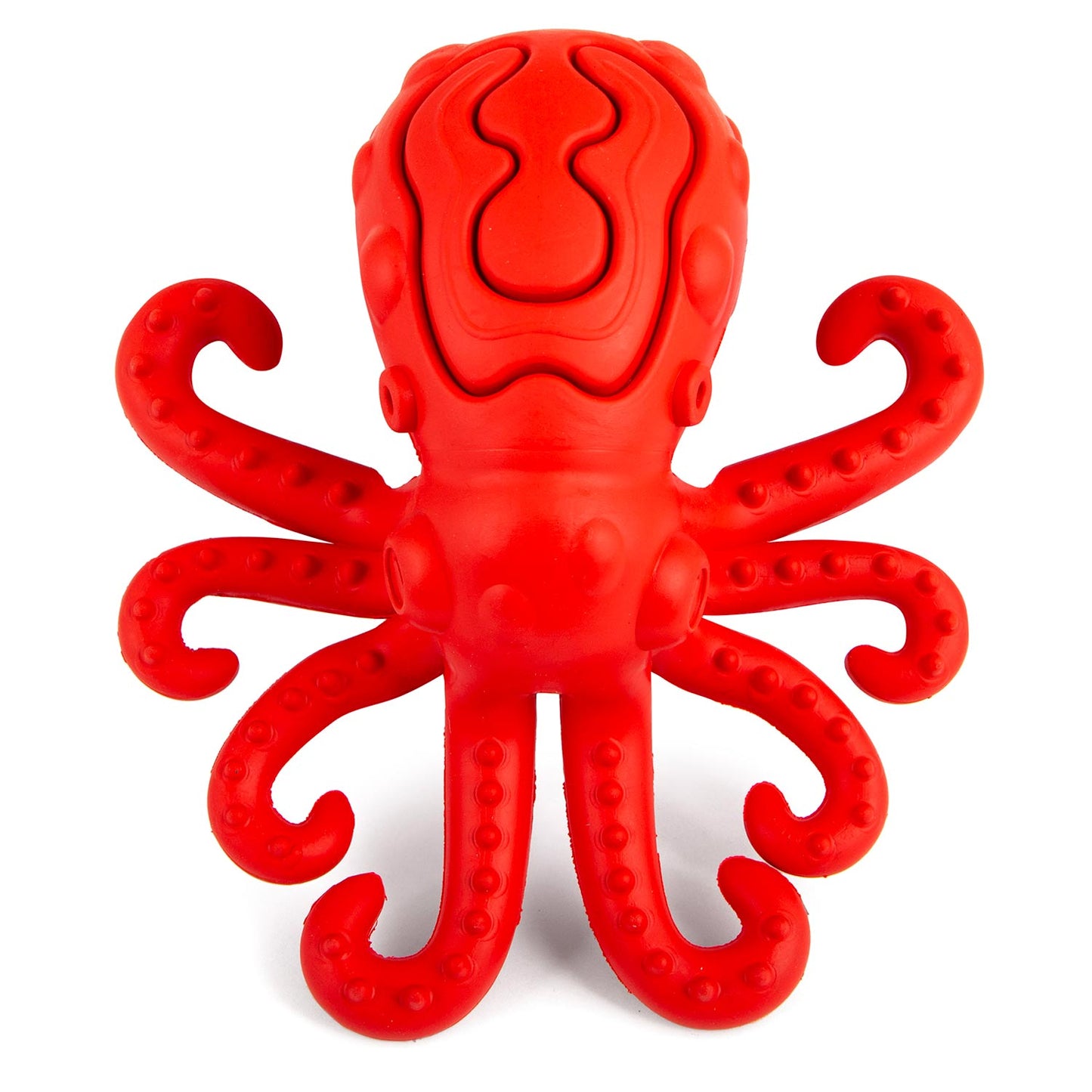 Jeffers Red Octopus Juguete masticable de caucho natural dispensador de premios para perros con diseño de pulpo rojo