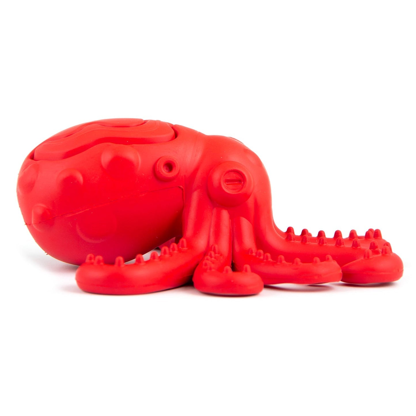 Jeffers Red Octopus Juguete masticable de caucho natural dispensador de premios para perros con diseño de pulpo rojo