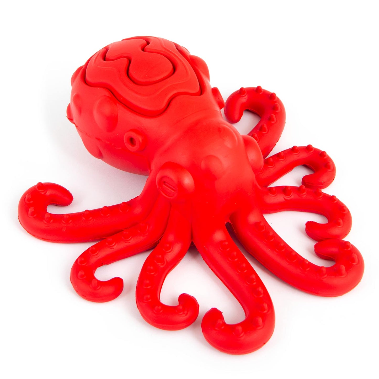 Jeffers Red Octopus Juguete masticable de caucho natural dispensador de premios para perros con diseño de pulpo rojo