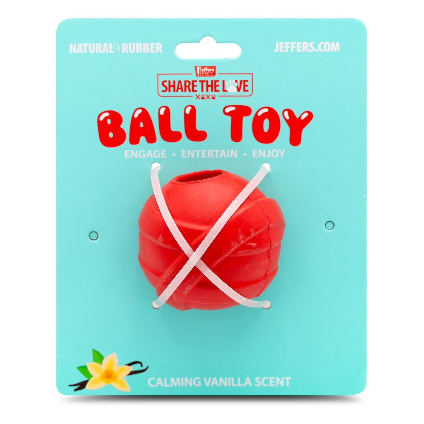 Juguete masticable para perros dispensador de golosinas de caucho natural Jeffers Red Orbits Ball